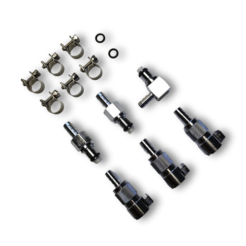 BMW R1150GS Adventure Messing / Chrom Schnellverschluss Kraftstoffanschluss Kit Sgancio Rápida Release Rapido Rapide Quick Liberación Fuel Dégagement Connettore Connector Connecteur Conector Combustible Carburant